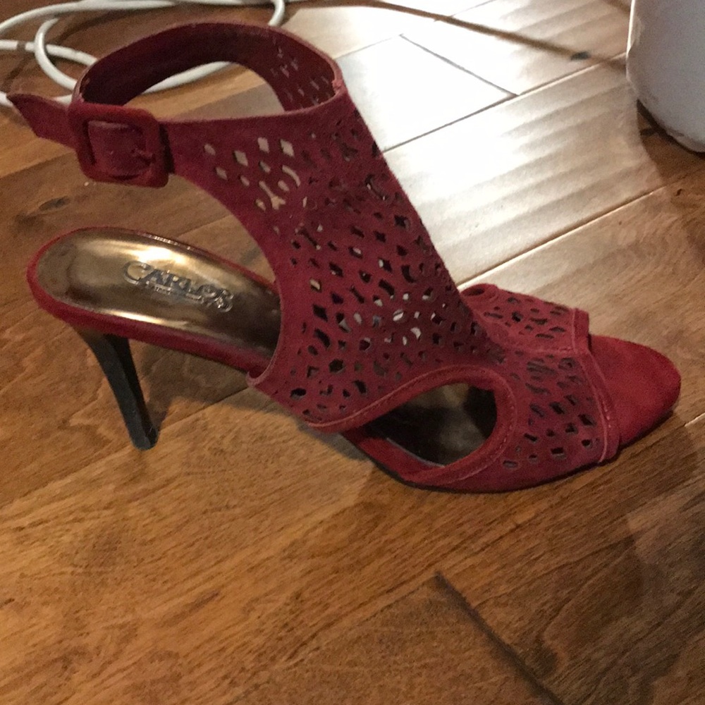 Red suede heel